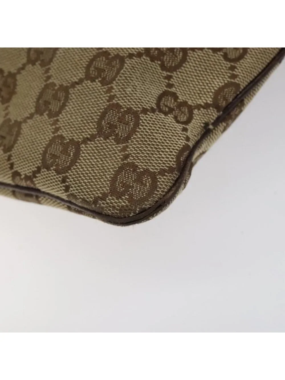 Authentic GUCCI GG Canvas Shoulder Bag Beige Silver 113013 - Picture 8 of 16